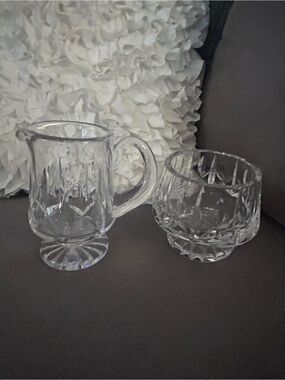 Vintage Crystal Creamer And Sugar Set Excellent Condition No Maker Mark